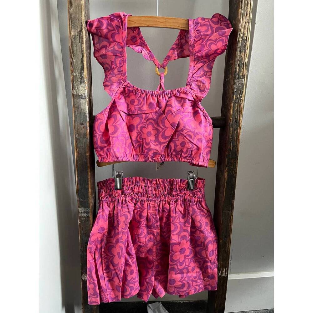 NEW LOSAN girl's mod short set in pink